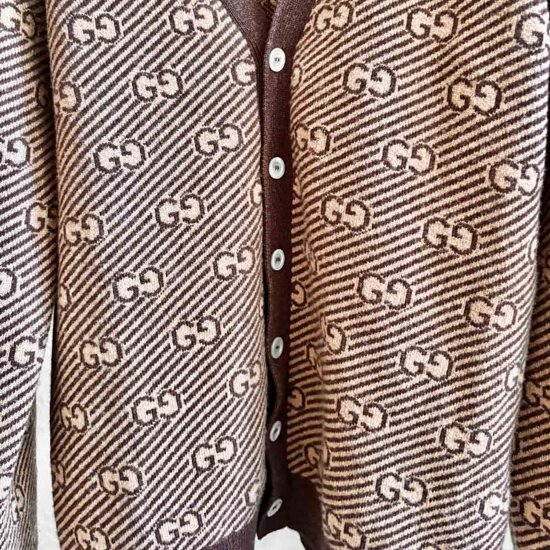 Gucci Brown Wool GG Cardigan #12