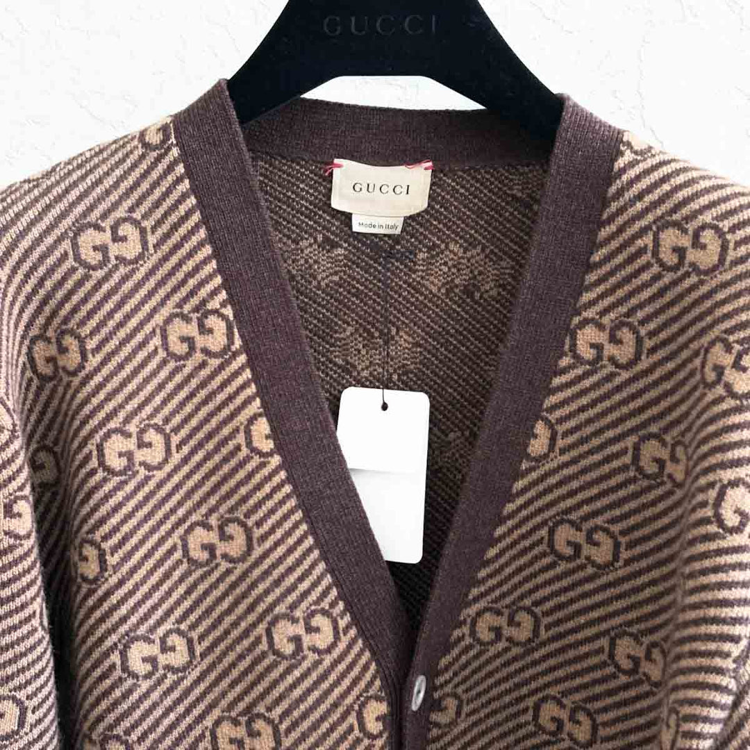 Gucci Brown Wool GG Cardigan #12