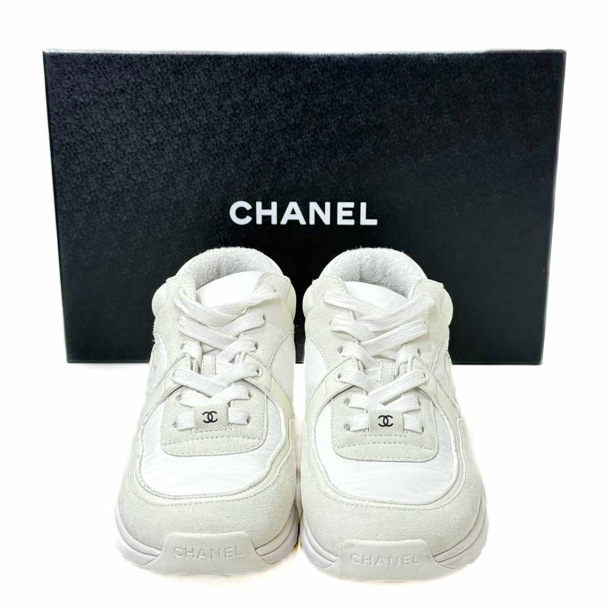 Chanel CC Logo Sneakers White #37