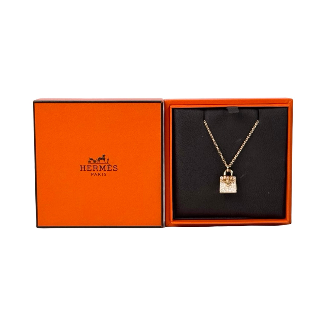Hermes  Amulette Birkin Diamond Necklace 18K Gold