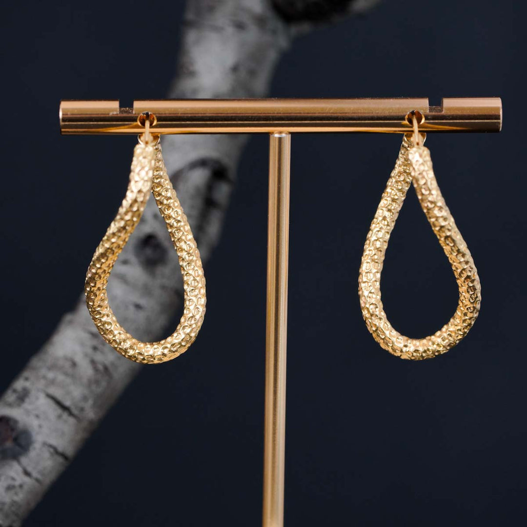 18K Solid Yellow Gold Hoop Earrings 2.36g