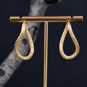 18K Solid Yellow Gold Hoop Earrings 2.36g