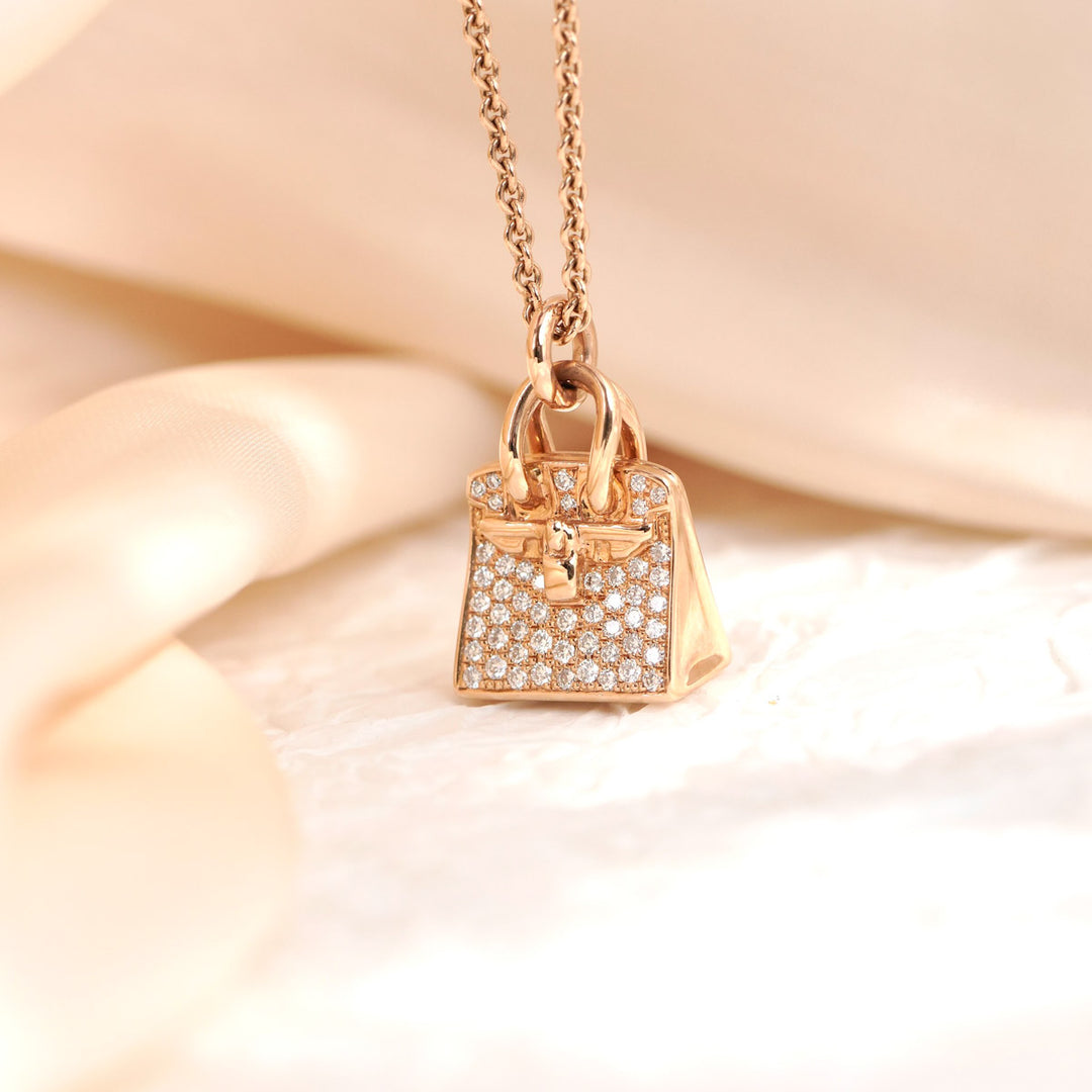 Hermes  Amulette Birkin Diamond Necklace 18K Gold
