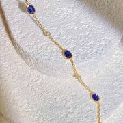 Natural Blue Sapphire Bracelet D1.80ct d0.23ct 18K. Sri Lanka Royal Blue