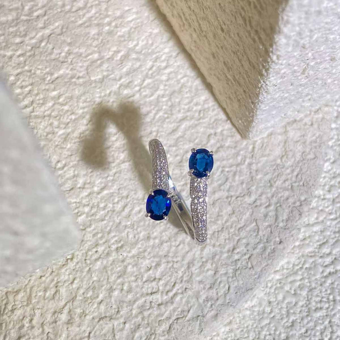 Natural Madagascar Sapphire Diamond Ring D0.85ct d0.27ct. 18K