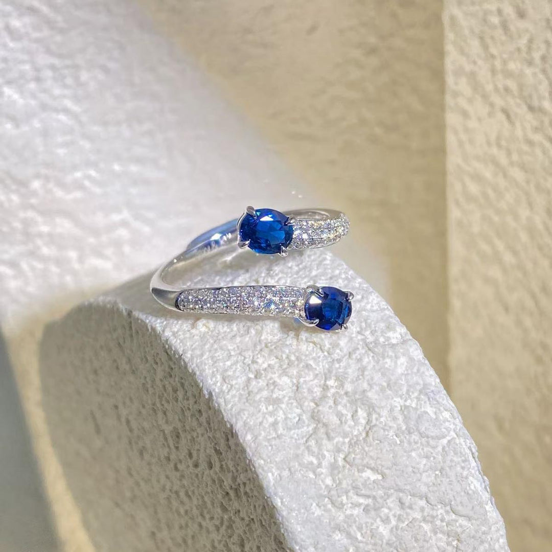 Natural Madagascar Sapphire Diamond Ring D0.85ct d0.27ct. 18K