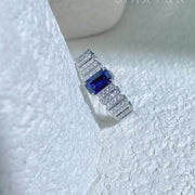 Natural Sri Lanka Sapphire Diamond Ring D1.00ct d0.45ct. 18K Royal Blue