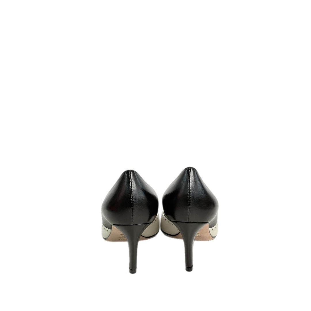 Dior D’Orsay Black and White Pump Shoes #37.5