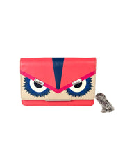 Fendi Vitello Elite Crystal Eye Monster Continental Wallet On Chain  Bag
