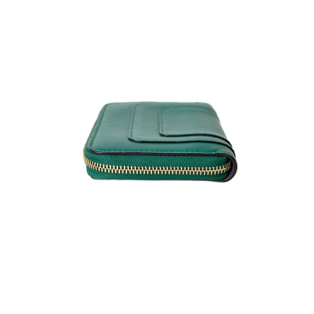 Bvlgari Green Serpenti Forever Zip Around Wallet