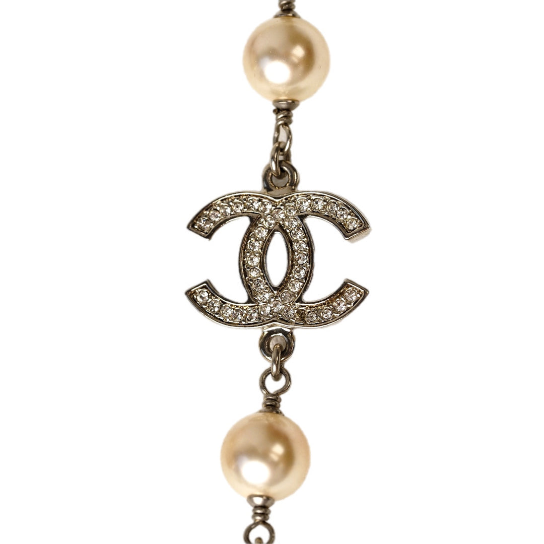Chanel CC Pearl & Crystal Long Necklace