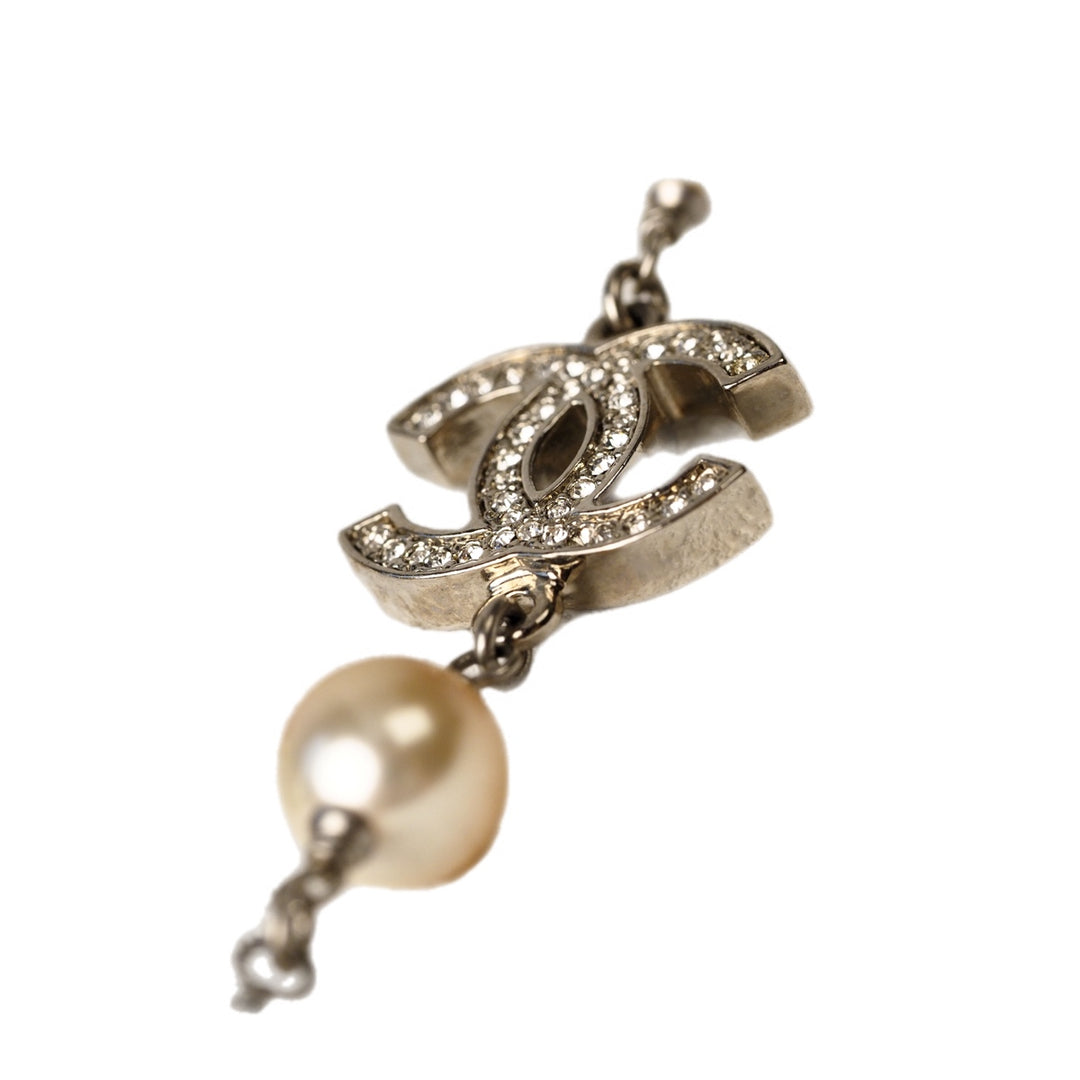 Chanel CC Pearl & Crystal Long Necklace