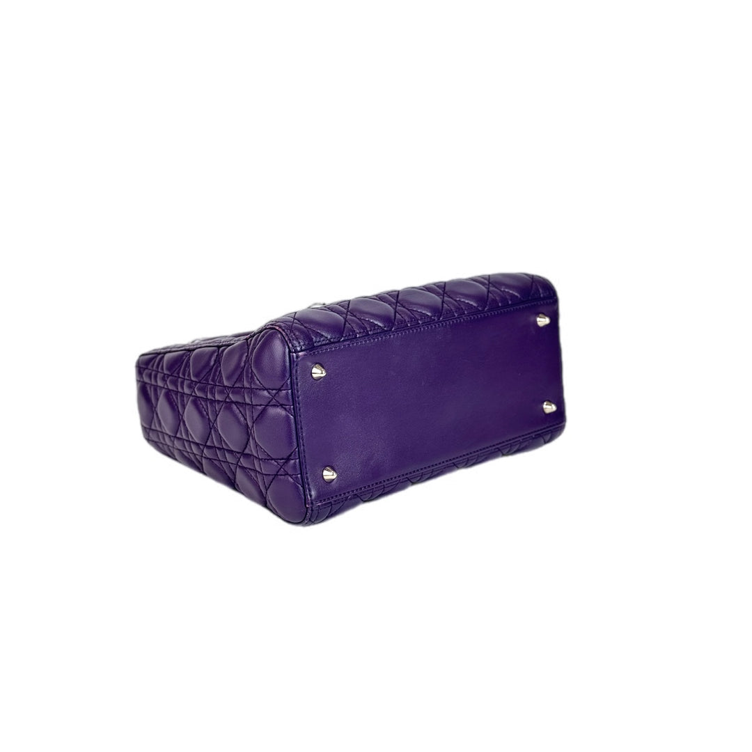 Dior Lady Dior Medium Lambskin Purple Bag