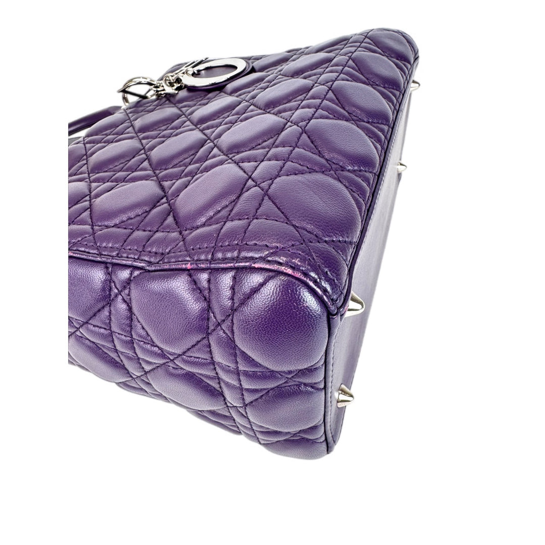 Dior Lady Dior Medium Lambskin Purple Bag
