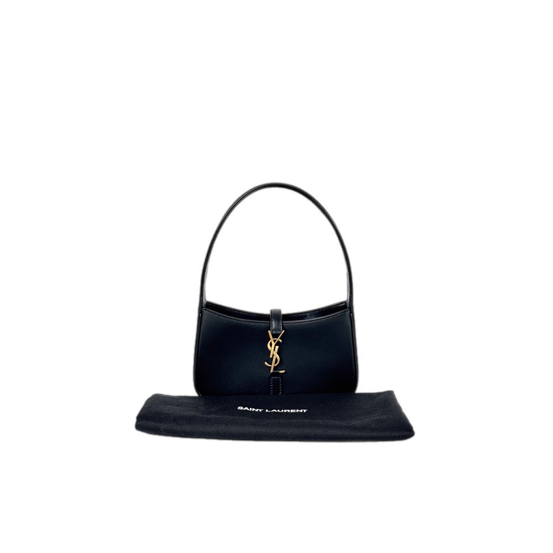 YSL Le 5 a 7 Mini Shoulder Bag Black Calfskin