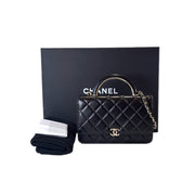 Chanel Classic Flap Woc With Top Handle Black Lambskin - Jiaxyk