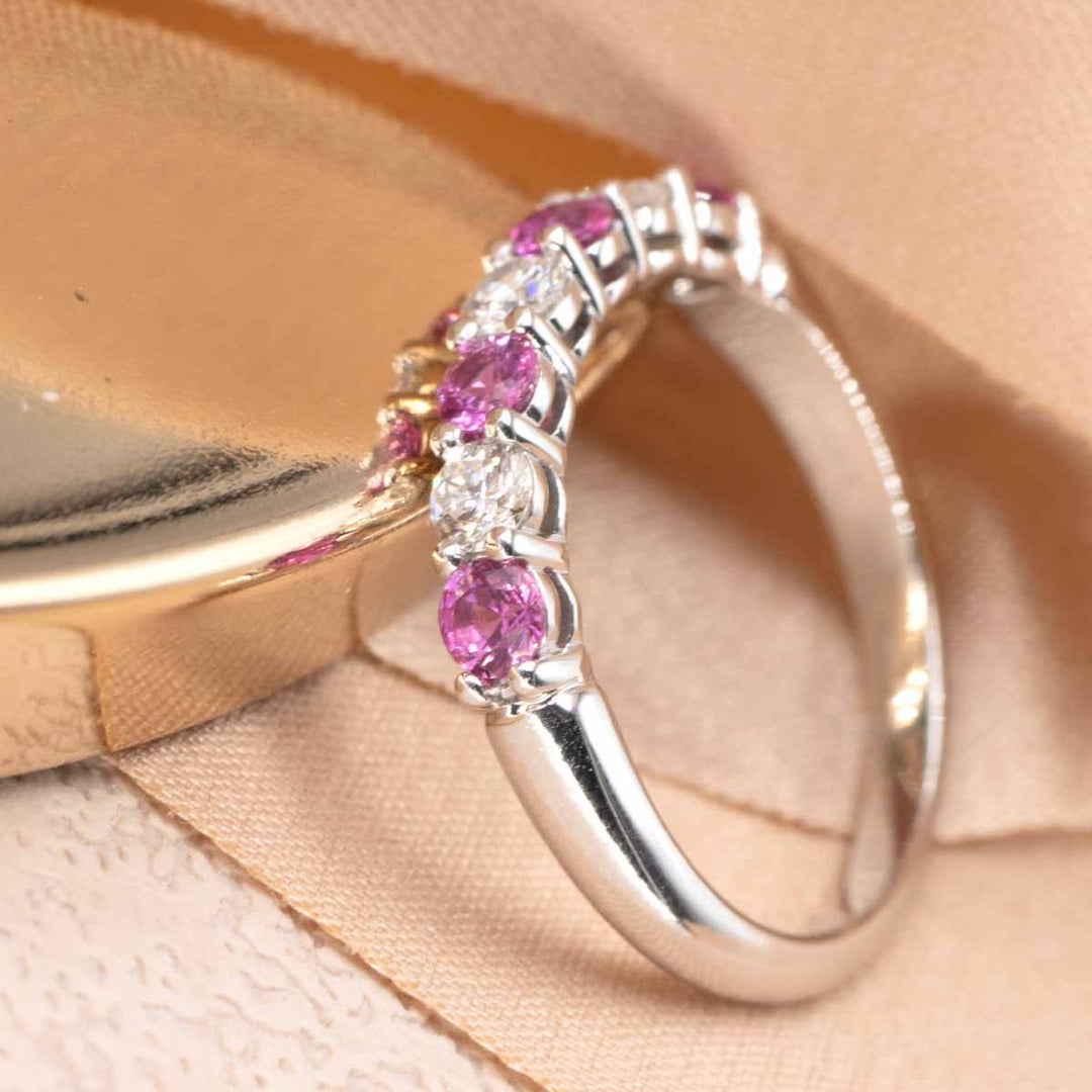 Tiffany Pink Sapphire Diamond Ring #52