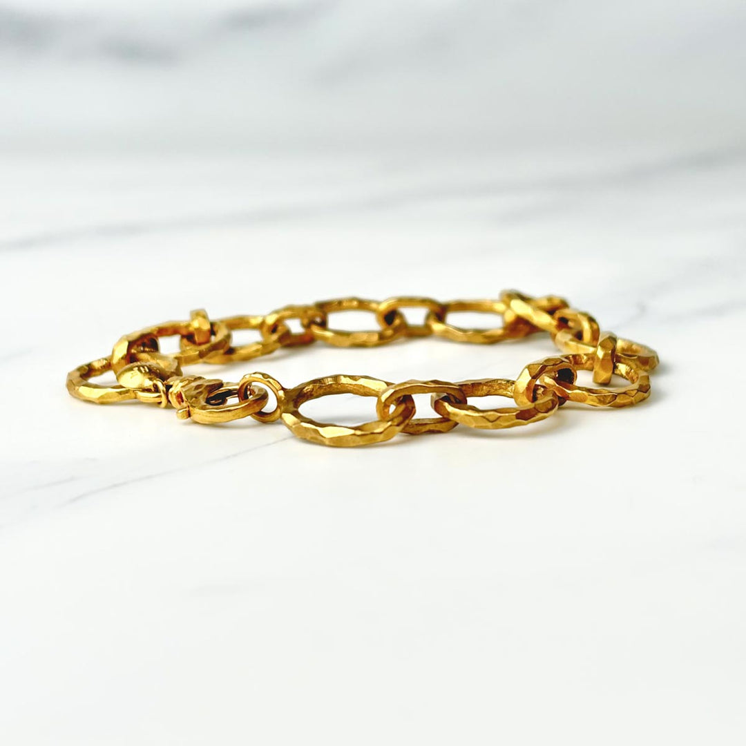 18k Solid Yellow Gold Bracelet Turkish Craft 29.19g