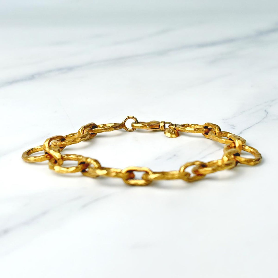 18k Solid Yellow Gold Bracelet Turkish Craft 29.19g