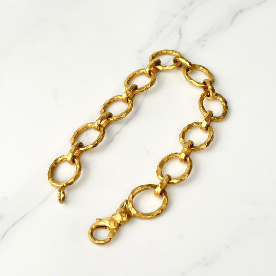18k Solid Yellow Gold Bracelet Turkish Craft 29.19g