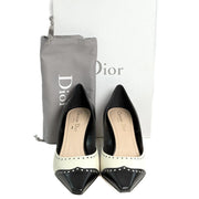 Dior D’Orsay Black and White Pump Shoes #37.5
