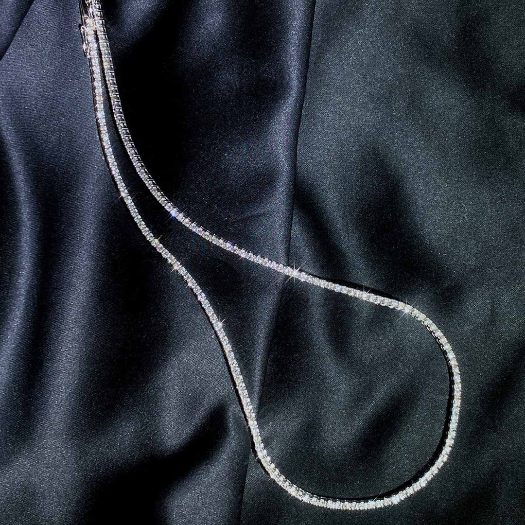 Natural White Diamond Necklace D5.00ct, 18K