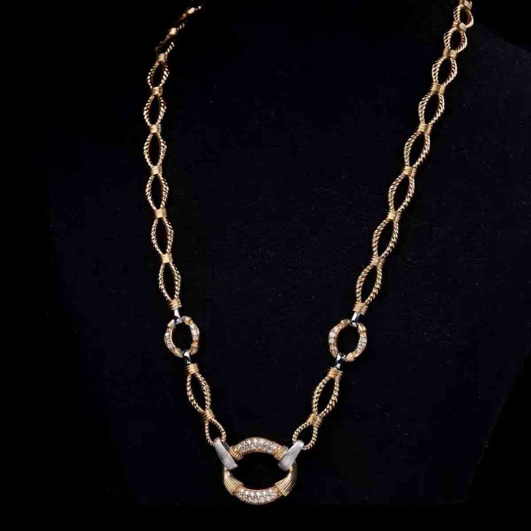 Natural White Diamond Necklace D0.42ct. 18K