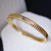 18K Solid Yellow Gold Stripe Bracelet, 6mm 11.85g