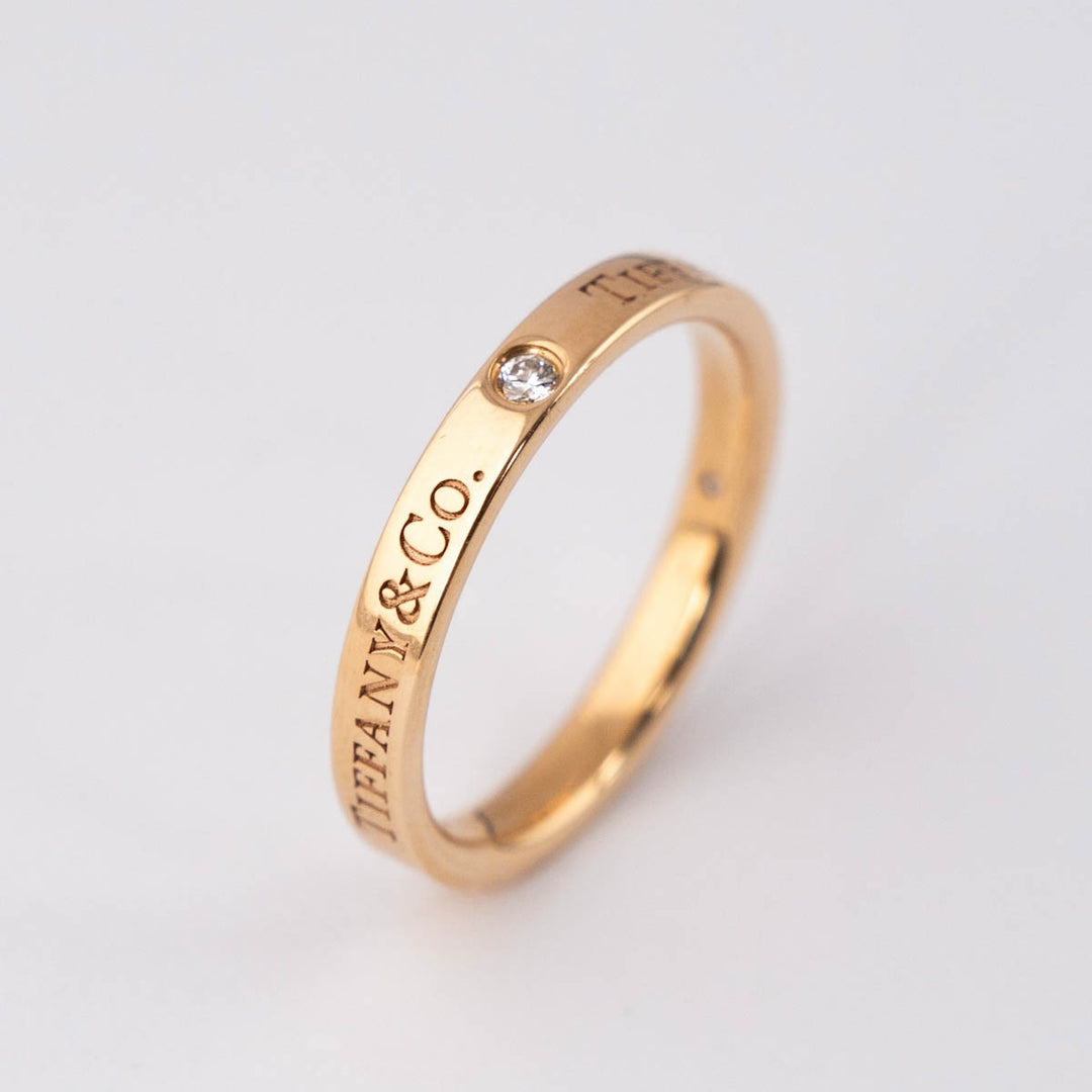 Tiffany Wedding Band 18K Rose Gold 3 Diamonds