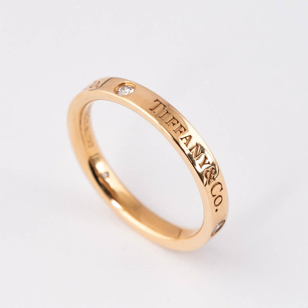 Tiffany Wedding Band 18K Rose Gold 3 Diamonds