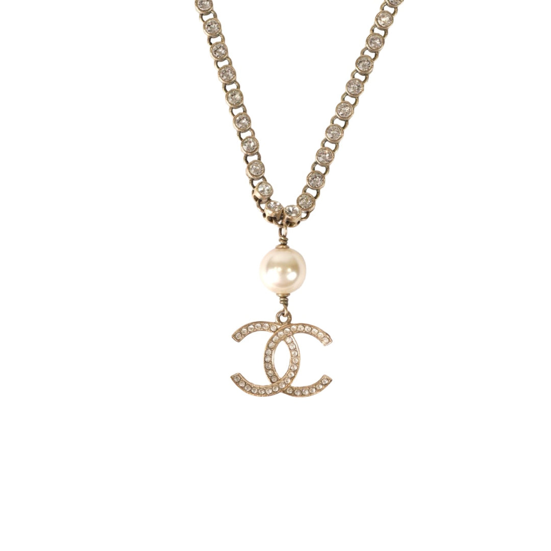 Chanel CC Crystal Pearl Necklace