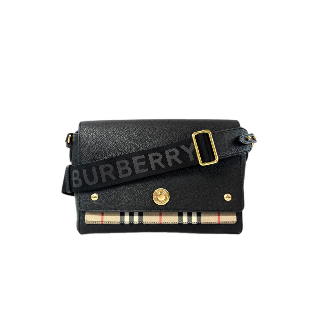 Burberry Check Note Black Strap Bag