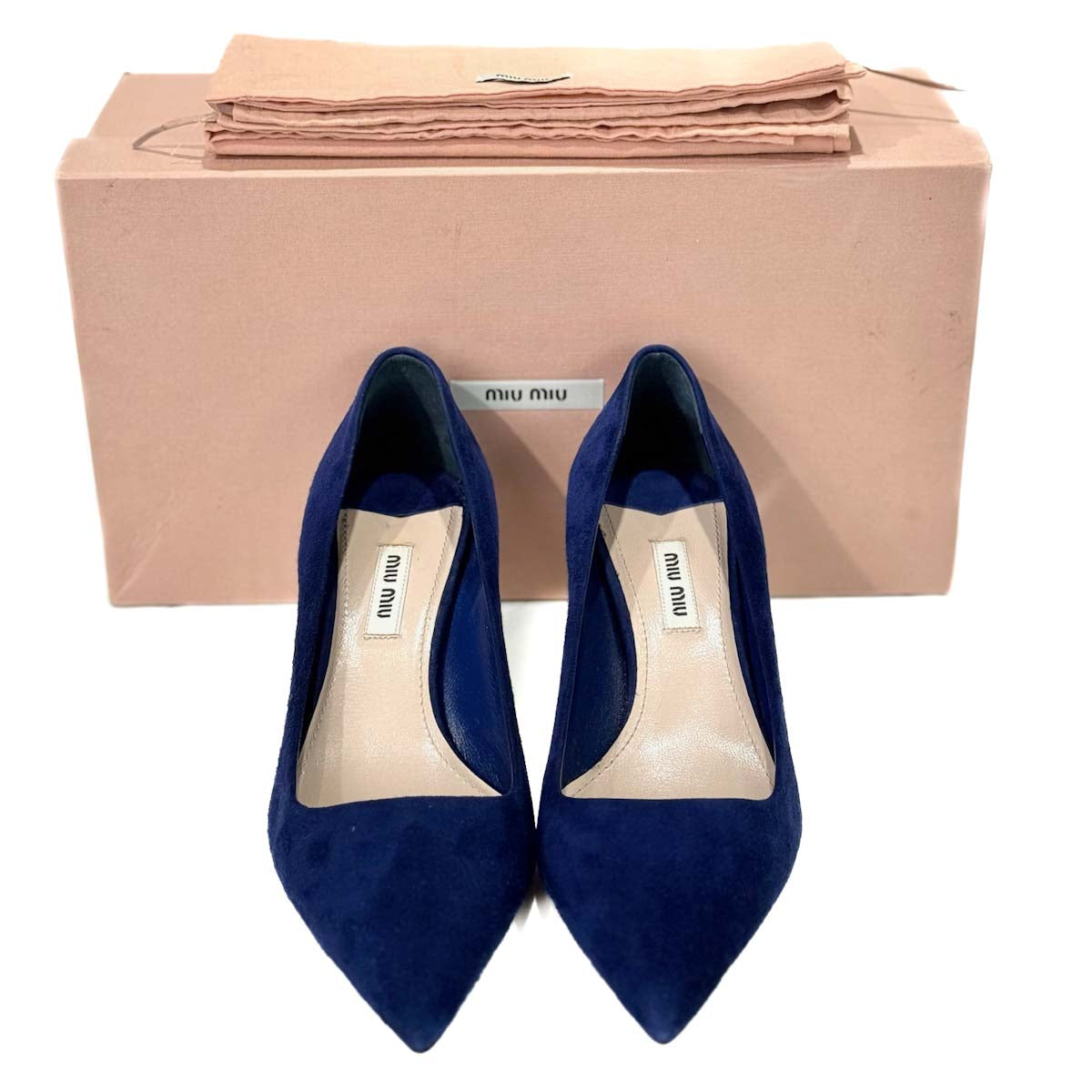 Miumiu Blue Suede Heels #37.5