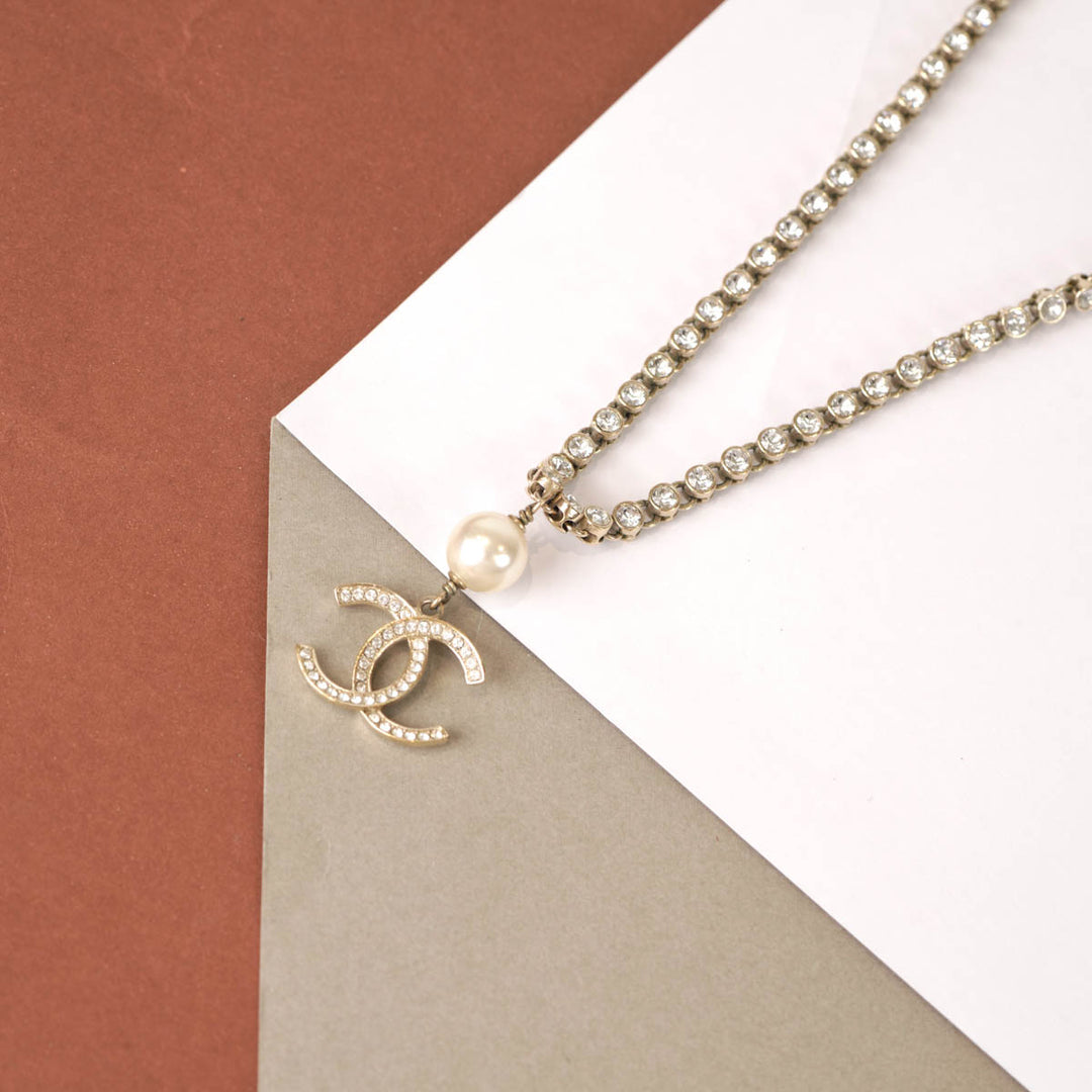 Chanel CC Crystal Pearl Necklace
