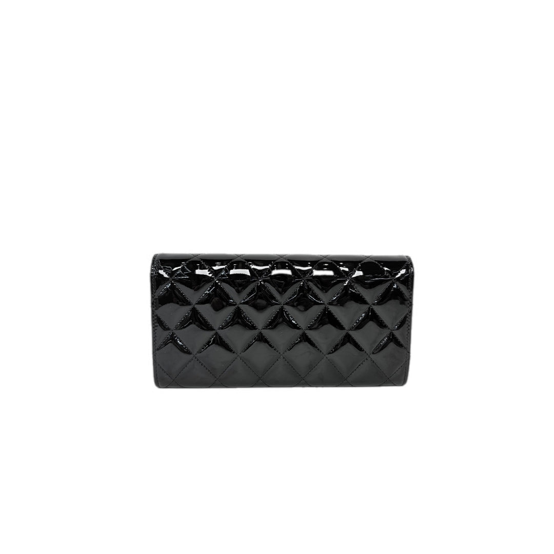 Chanel Patent Black Long Wallet