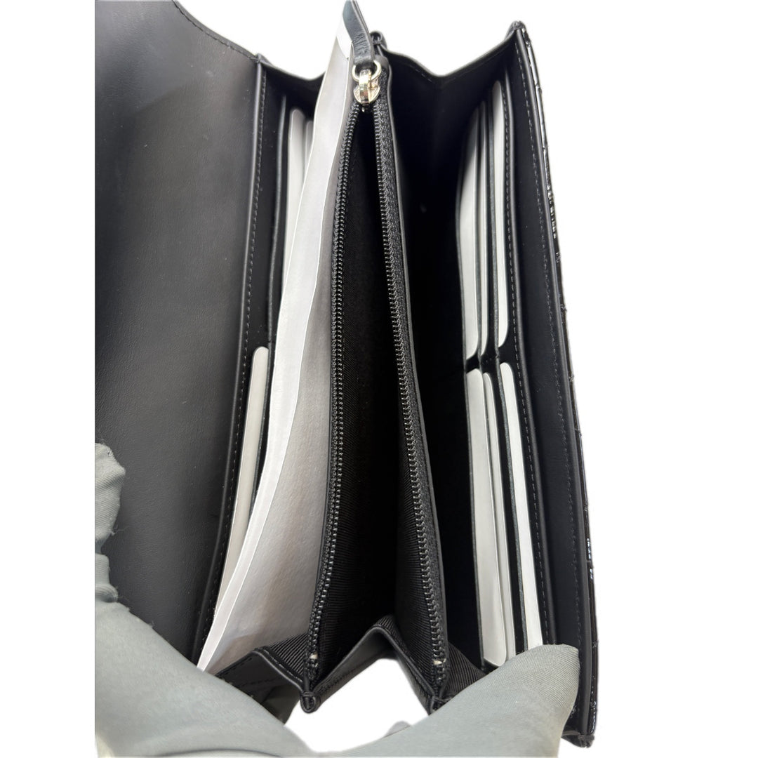 Chanel Patent Black Long Wallet