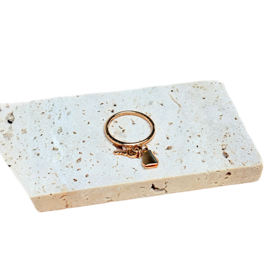 Hermes Kelly Clochette Ring Small Model Rose Gold #53