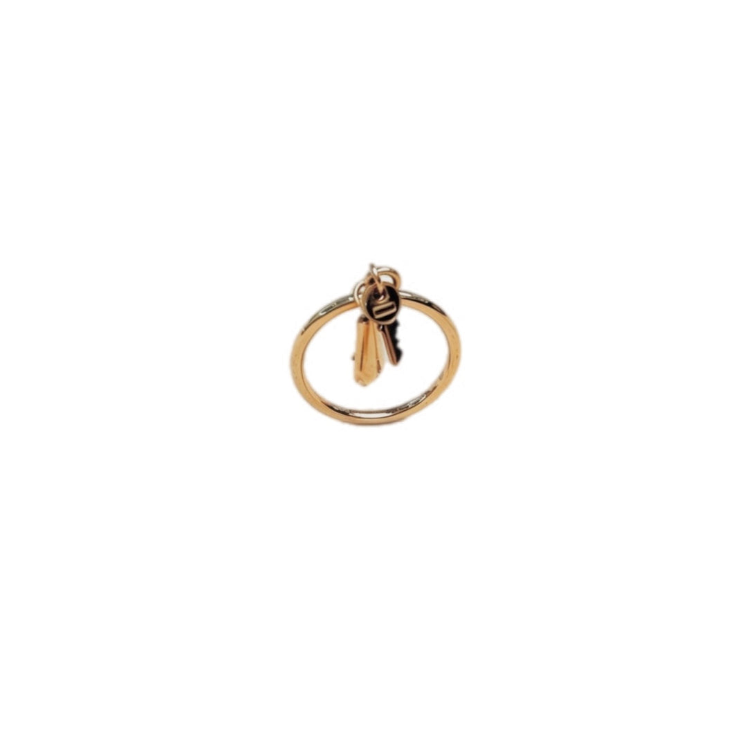 Hermes Kelly Clochette Ring Small Model Rose Gold #53