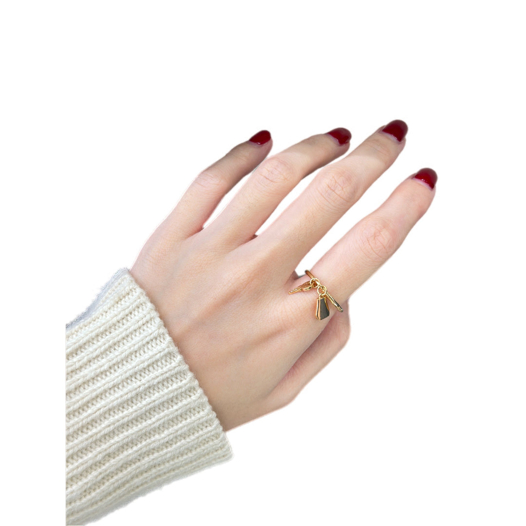 Hermes Kelly Clochette Ring Small Model Rose Gold #53