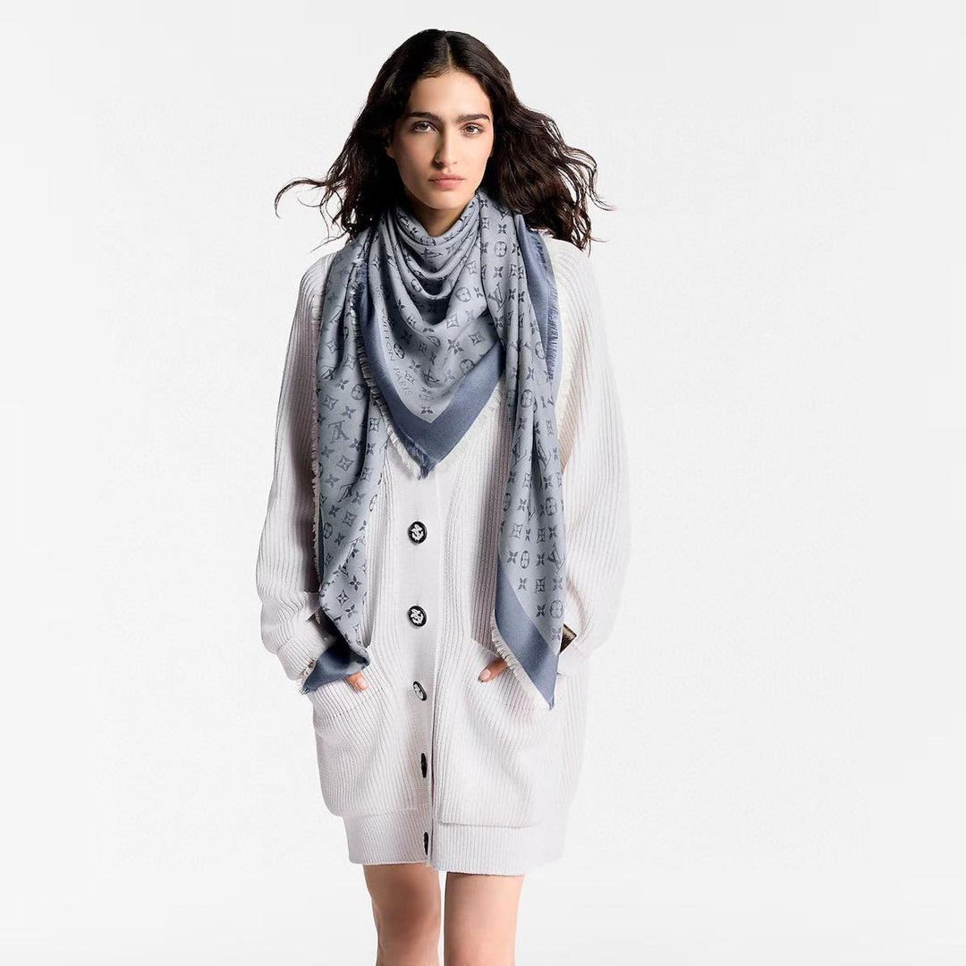 Louis Vuitton Shawl Monogram Blue Denim