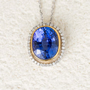 Natural Tanzanite Diamond Necklace D4.4ct d0.19ct. 18K