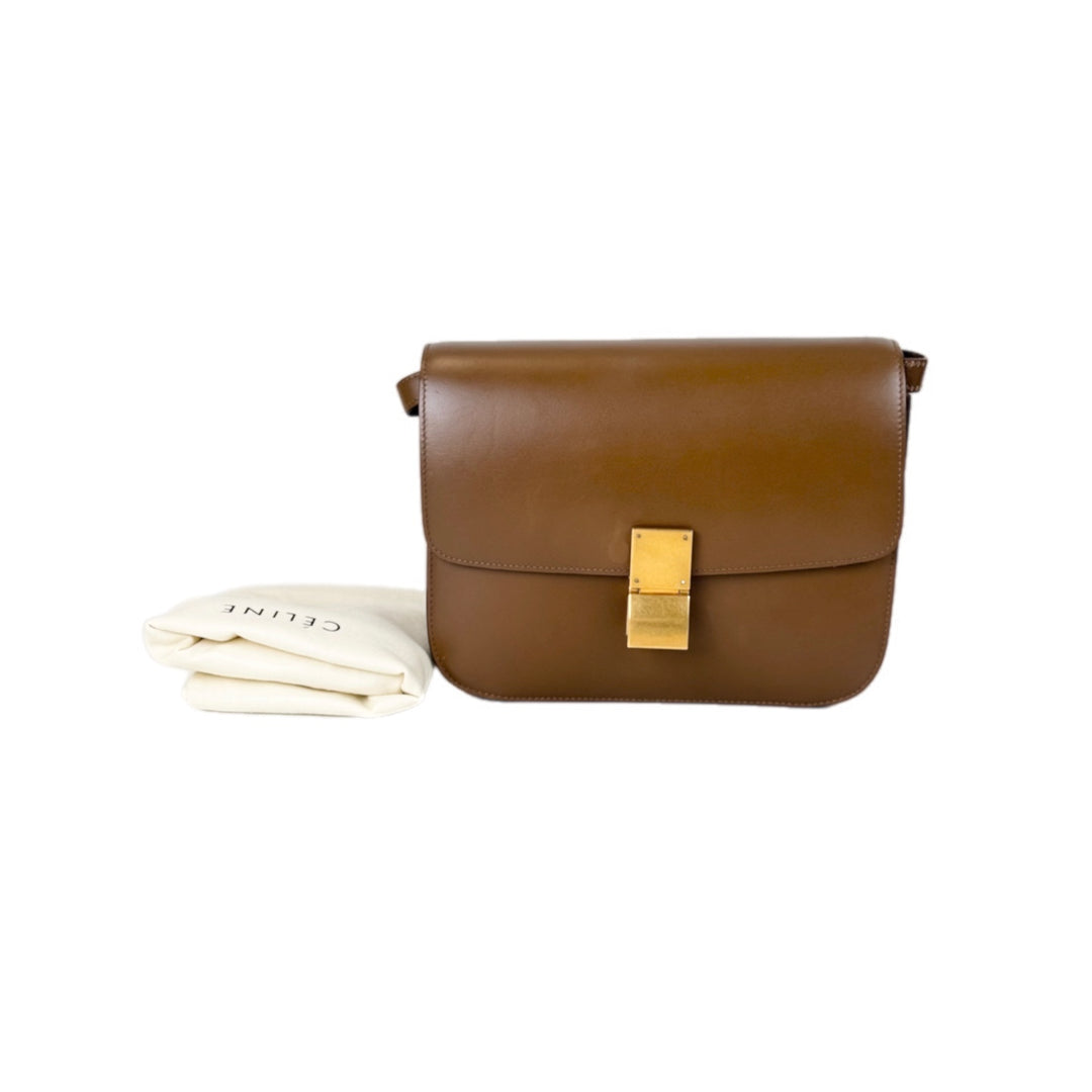Celine Medium Classic Box Bag Brown