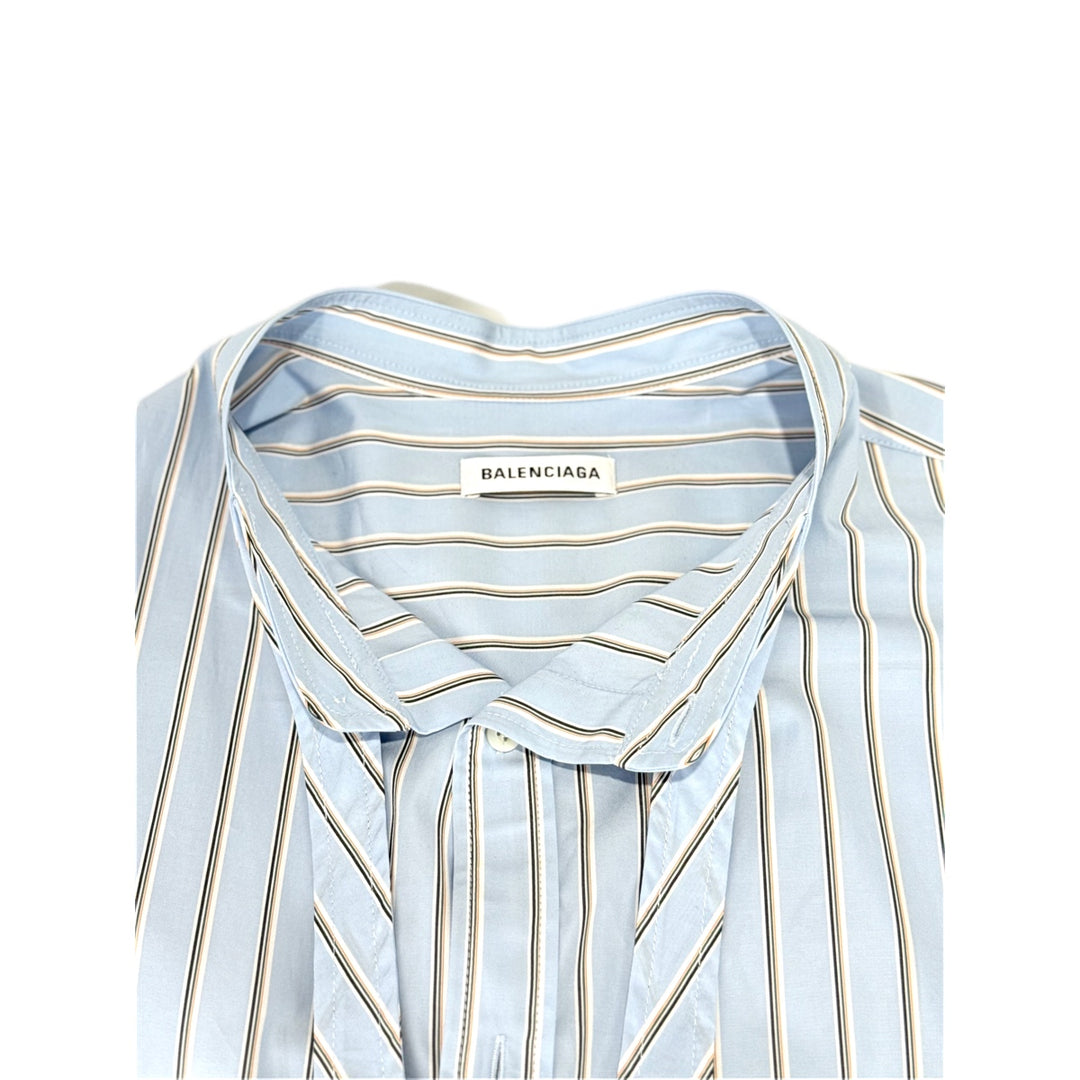 Balenciaga Clothing Blue Strip Shirt Longsleeves #36
