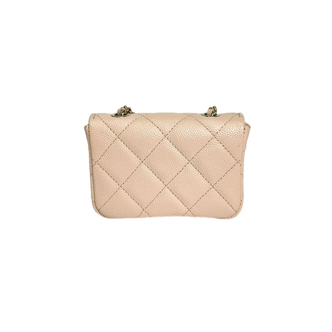 Chanel Caviar Beige Micro Chain Belt Bag