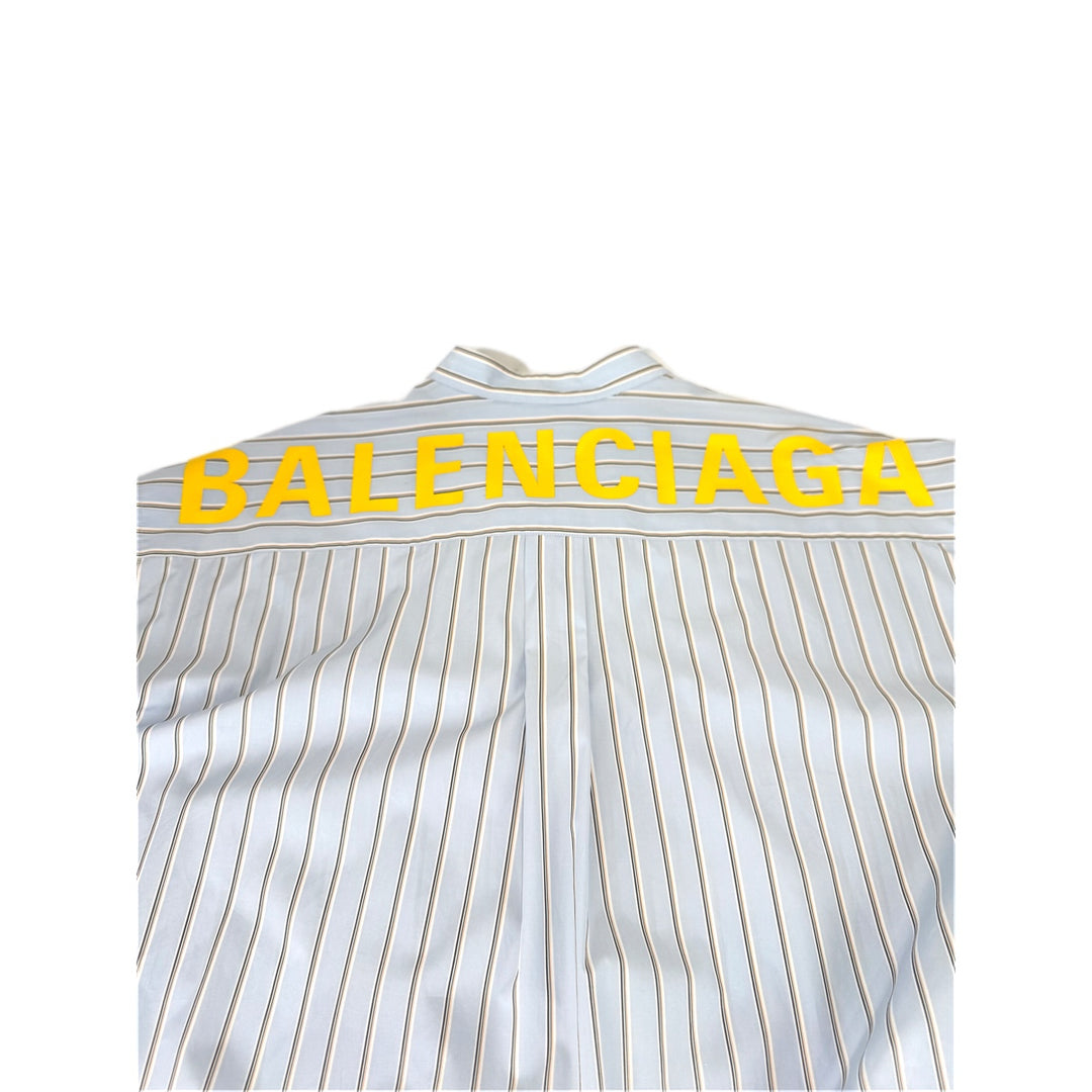 Balenciaga Clothing Blue Strip Shirt Longsleeves #36