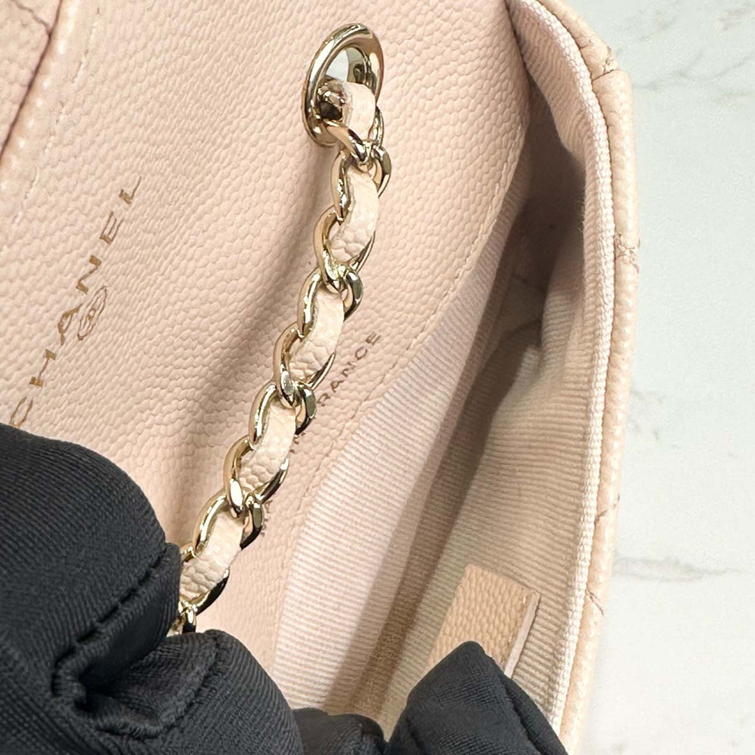 Chanel Caviar Beige Micro Chain Belt Bag