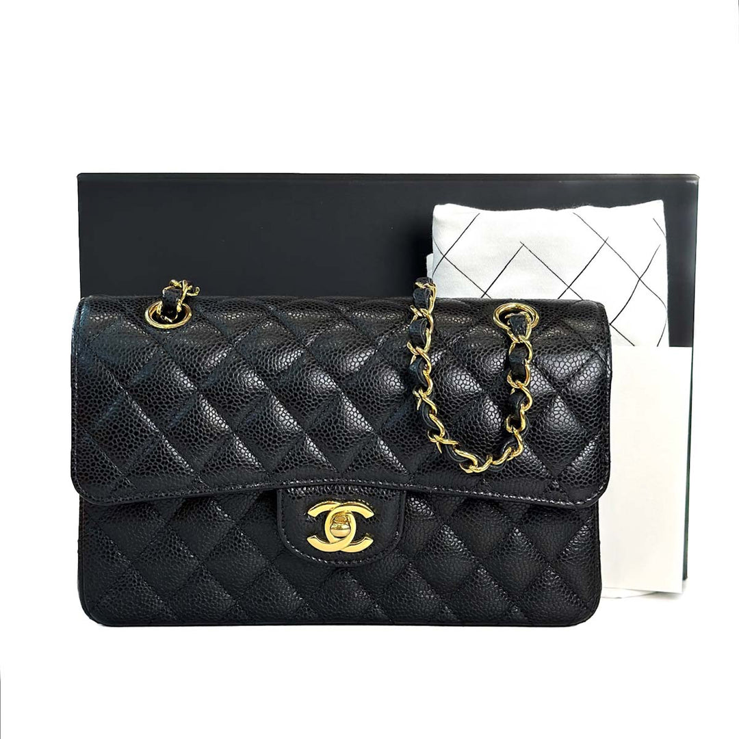 Chanel Classic Flap Black/Gold Small Caviar Bag