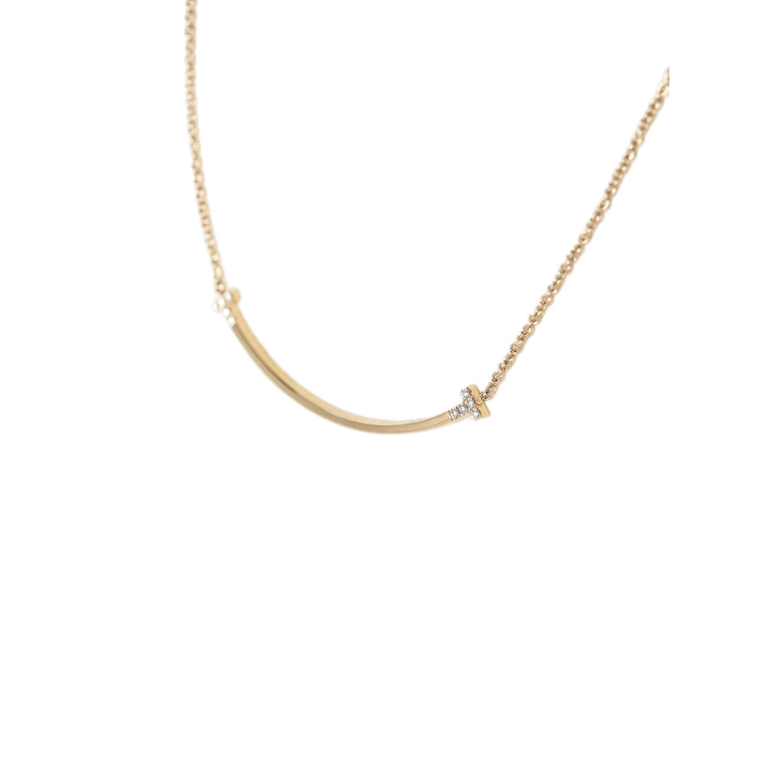 Tiffany Smile Necklace With Diamonds 18k Rose Gold