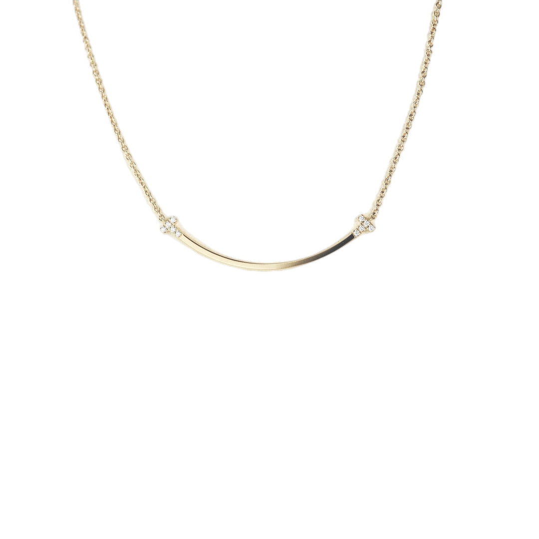 Tiffany Smile Necklace With Diamonds 18k Rose Gold