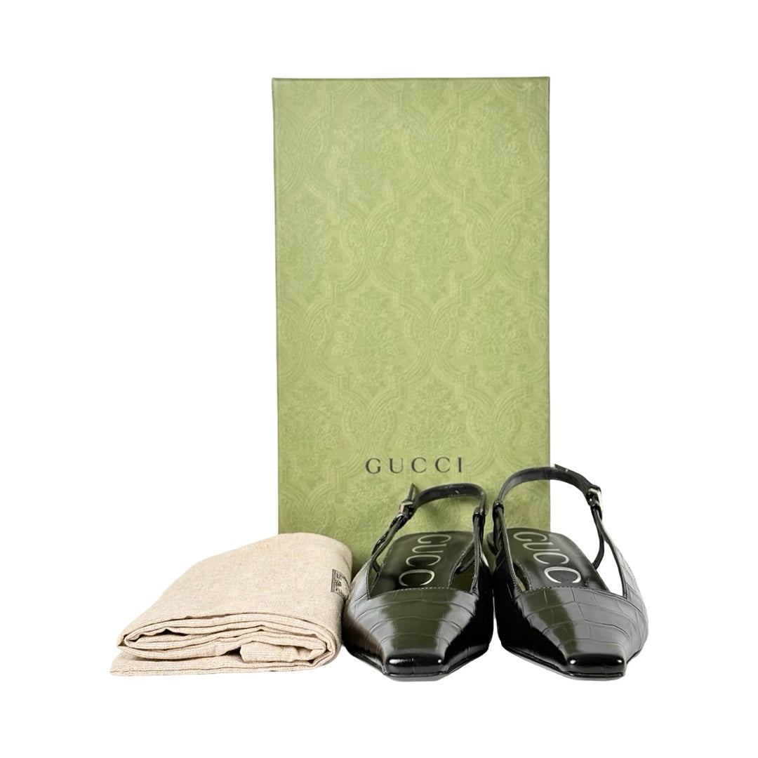 Gucci Black Leather Shoes #36